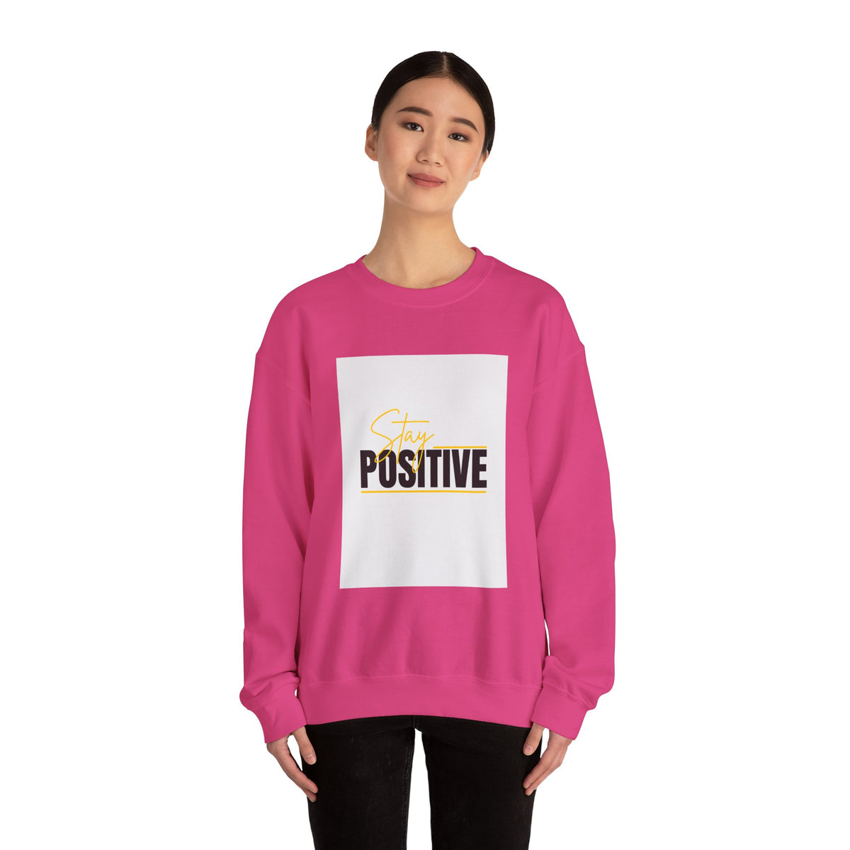 Stay Positive Crewneck Sweatshirt, Motivational Apparel, Comfortable Unisex Fashion, Gift for Friends, Cozy Everyday Wear