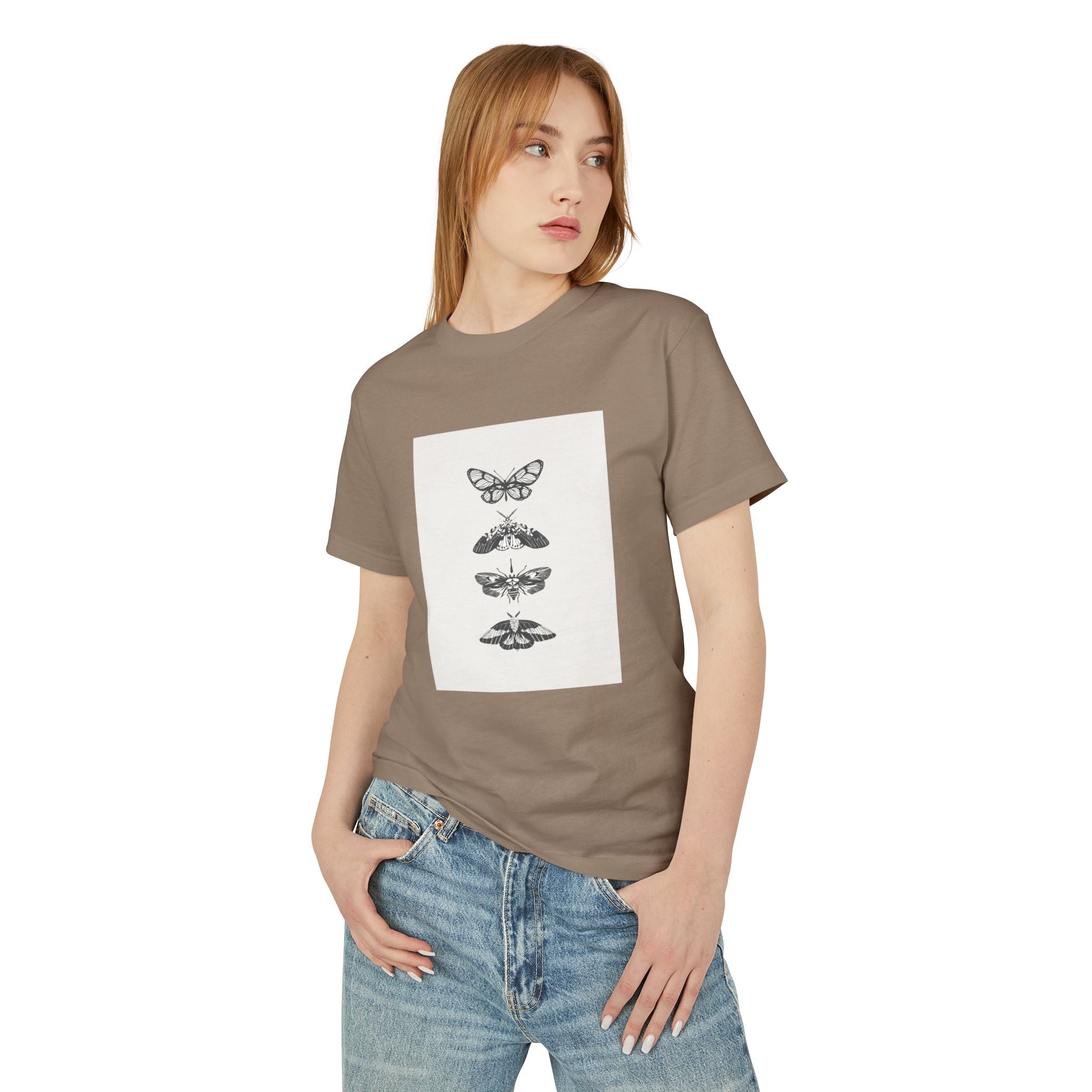 Vintage Butterfly Graphic Tee, Nature Lover Shirt, Unisex Heavyweight Cotton Top, Gift for Bug Enthusiasts, Casual Everyday Wear