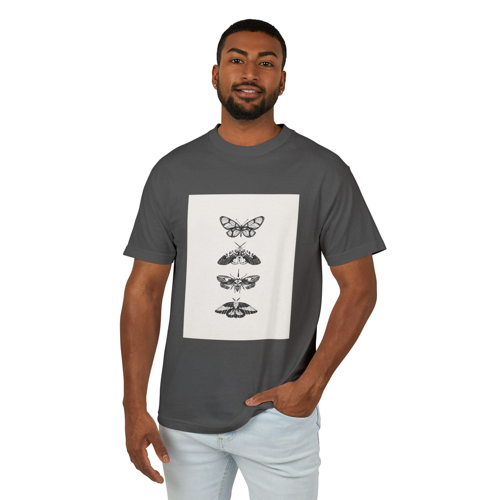 Vintage Butterfly Graphic Tee, Nature Lover Shirt, Unisex Heavyweight Cotton Top, Gift for Bug Enthusiasts, Casual Everyday Wear