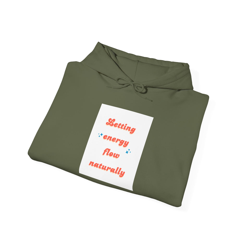 Energy Flow Sweatshirt | Unisex Hooded Sweatshirt with Positive Vibes, Cozy Gift, Meditation Gear, Spiritual Wellness Wear