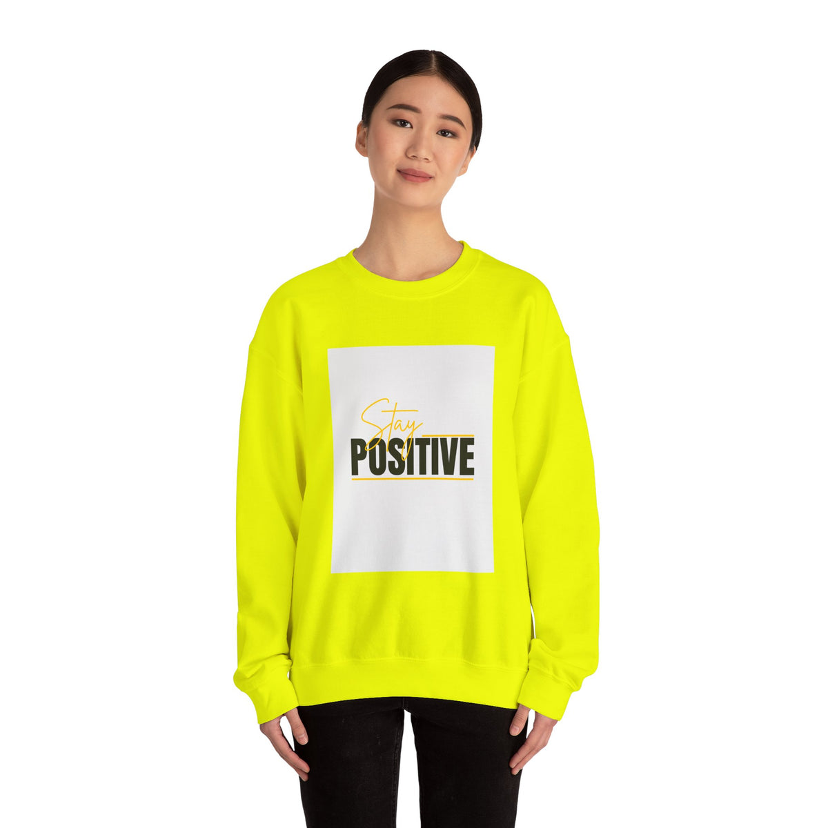 Stay Positive Crewneck Sweatshirt, Motivational Apparel, Comfortable Unisex Fashion, Gift for Friends, Cozy Everyday Wear