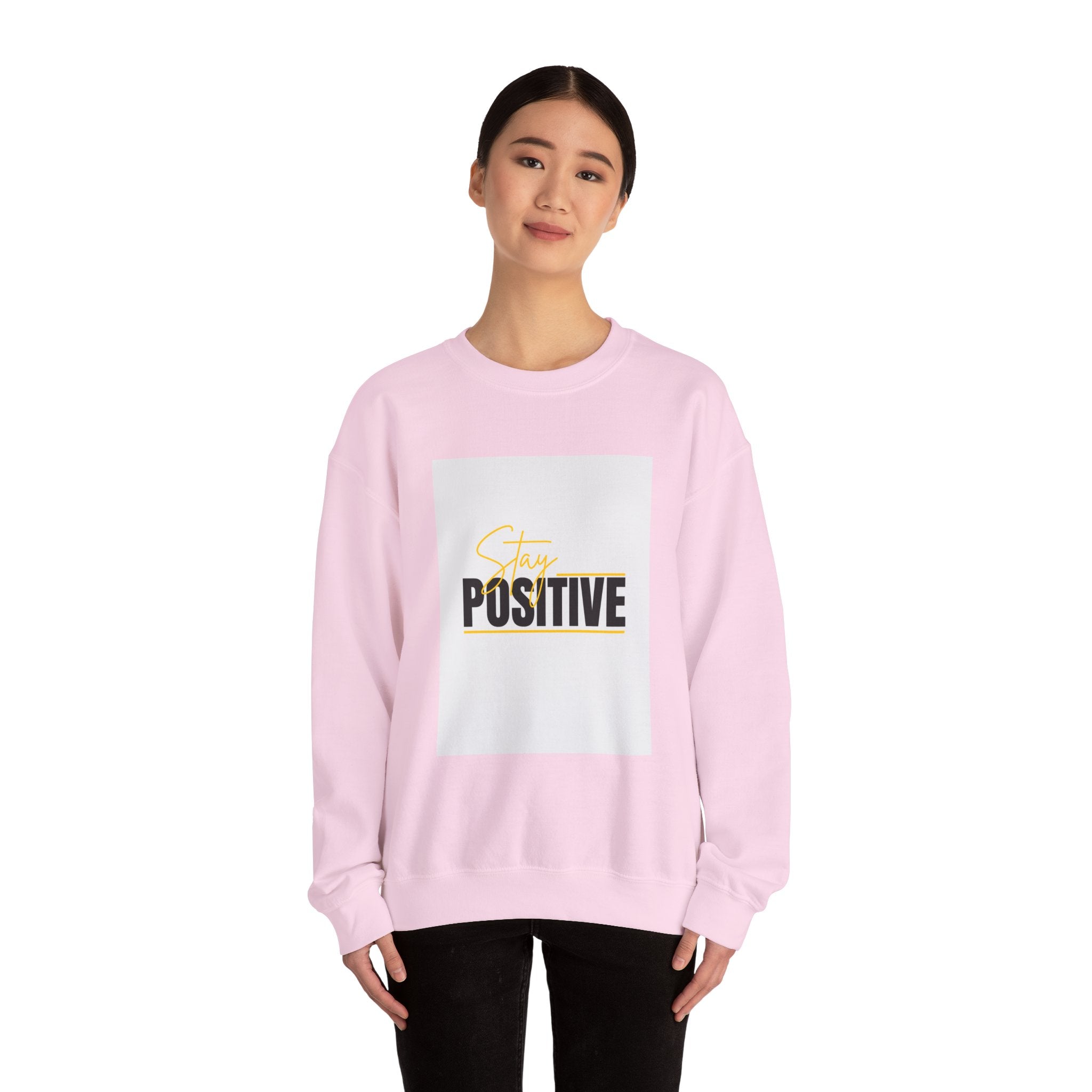 Stay Positive Crewneck Sweatshirt, Motivational Apparel, Comfortable Unisex Fashion, Gift for Friends, Cozy Everyday Wear