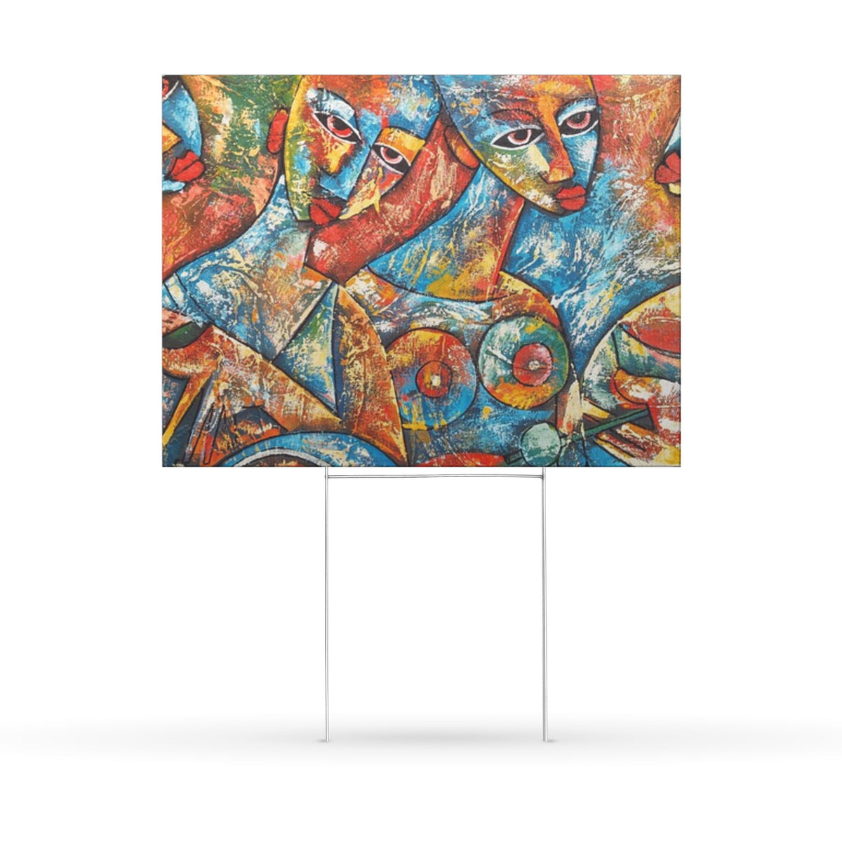 Vibrant Abstract Art Yard Signs for Celebrations and Events