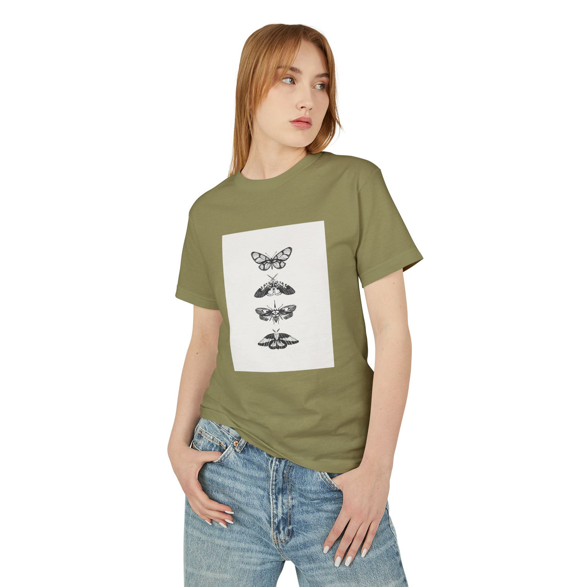 Vintage Butterfly Graphic Tee, Nature Lover Shirt, Unisex Heavyweight Cotton Top, Gift for Bug Enthusiasts, Casual Everyday Wear