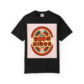 Good Vibes Unisex Garment-Dyed T-Shirt - Retro Cherry Design