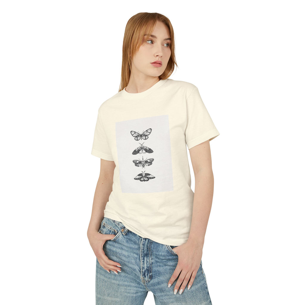 Vintage Butterfly Graphic Tee, Nature Lover Shirt, Unisex Heavyweight Cotton Top, Gift for Bug Enthusiasts, Casual Everyday Wear