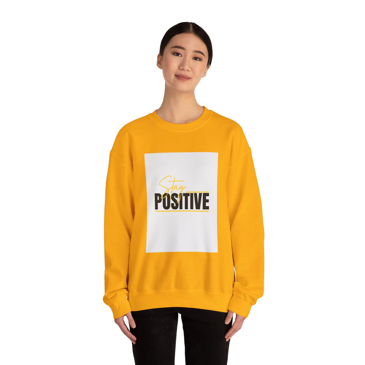 Stay Positive Crewneck Sweatshirt, Motivational Apparel, Comfortable Unisex Fashion, Gift for Friends, Cozy Everyday Wear