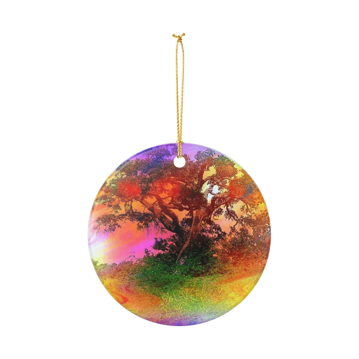 Vibrant Tree Ceramic Ornament - Colorful Home Décor for Gifts & Celebrations