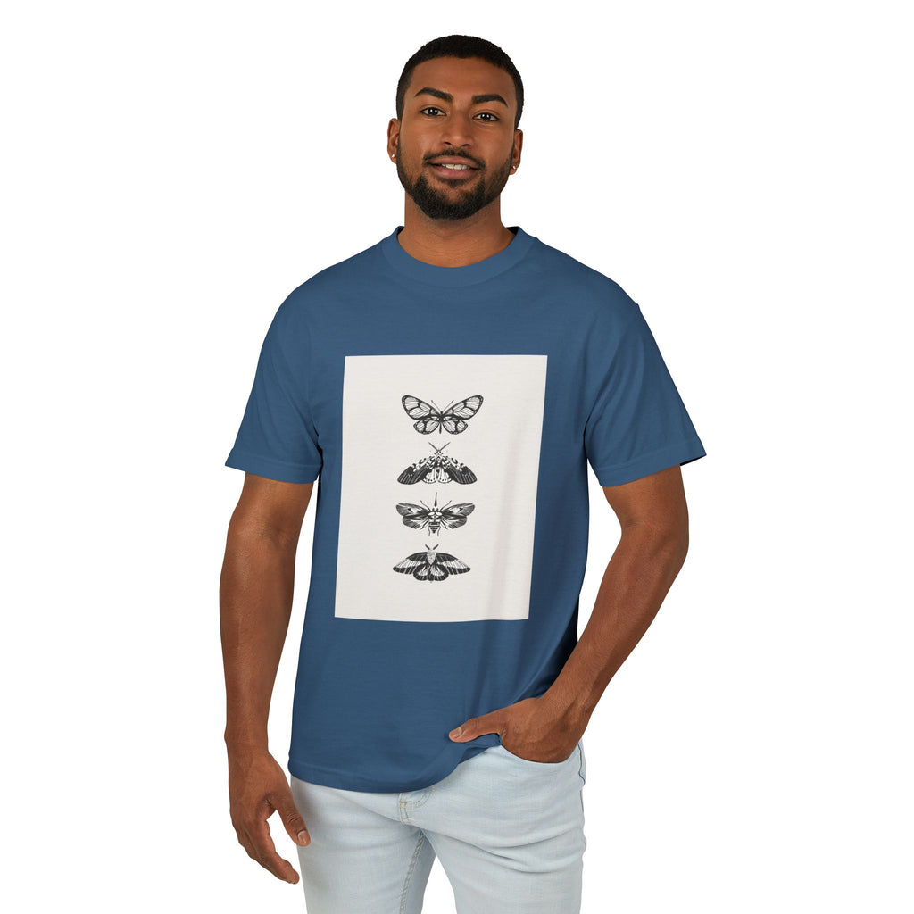 Vintage Butterfly Graphic Tee, Nature Lover Shirt, Unisex Heavyweight Cotton Top, Gift for Bug Enthusiasts, Casual Everyday Wear