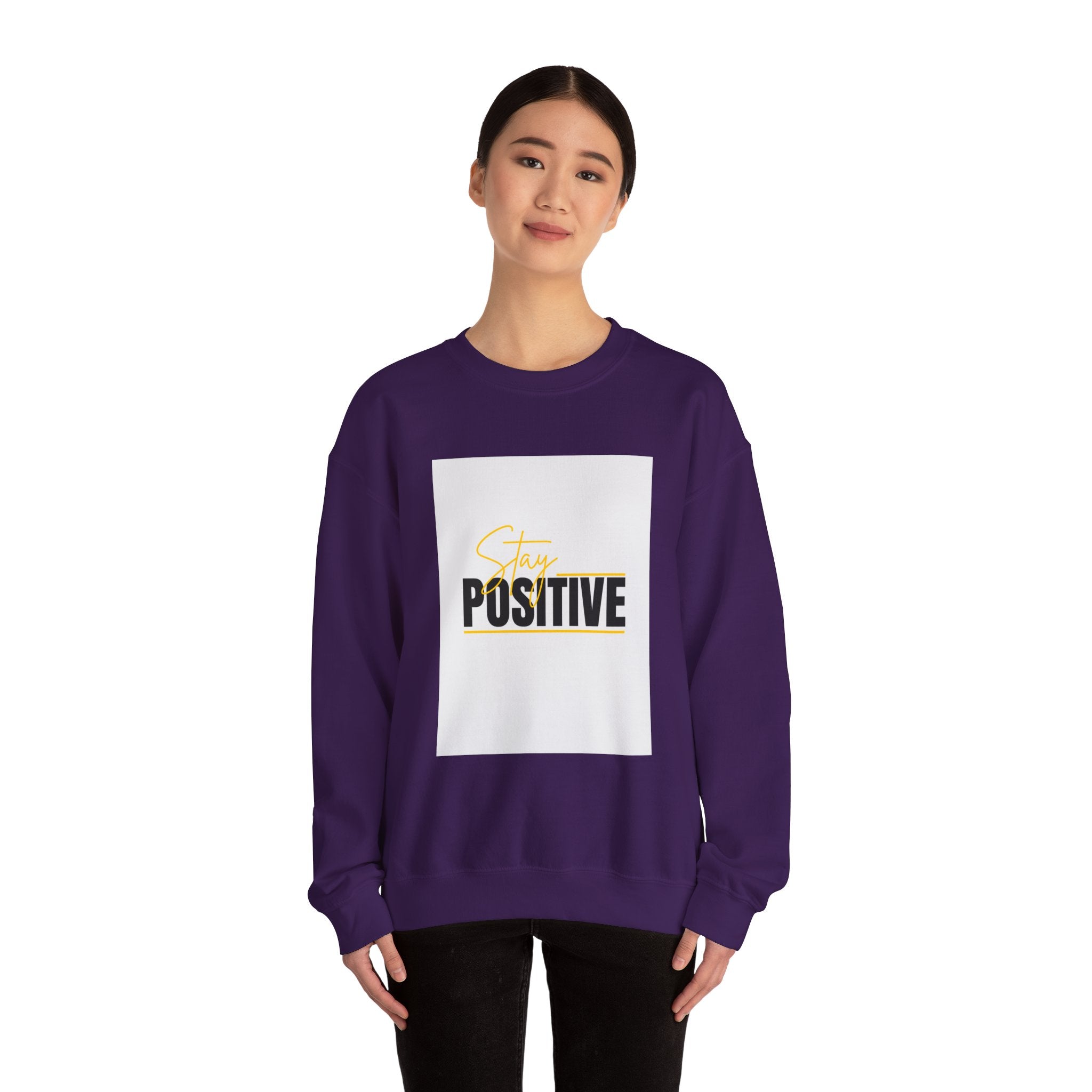 Stay Positive Crewneck Sweatshirt, Motivational Apparel, Comfortable Unisex Fashion, Gift for Friends, Cozy Everyday Wear