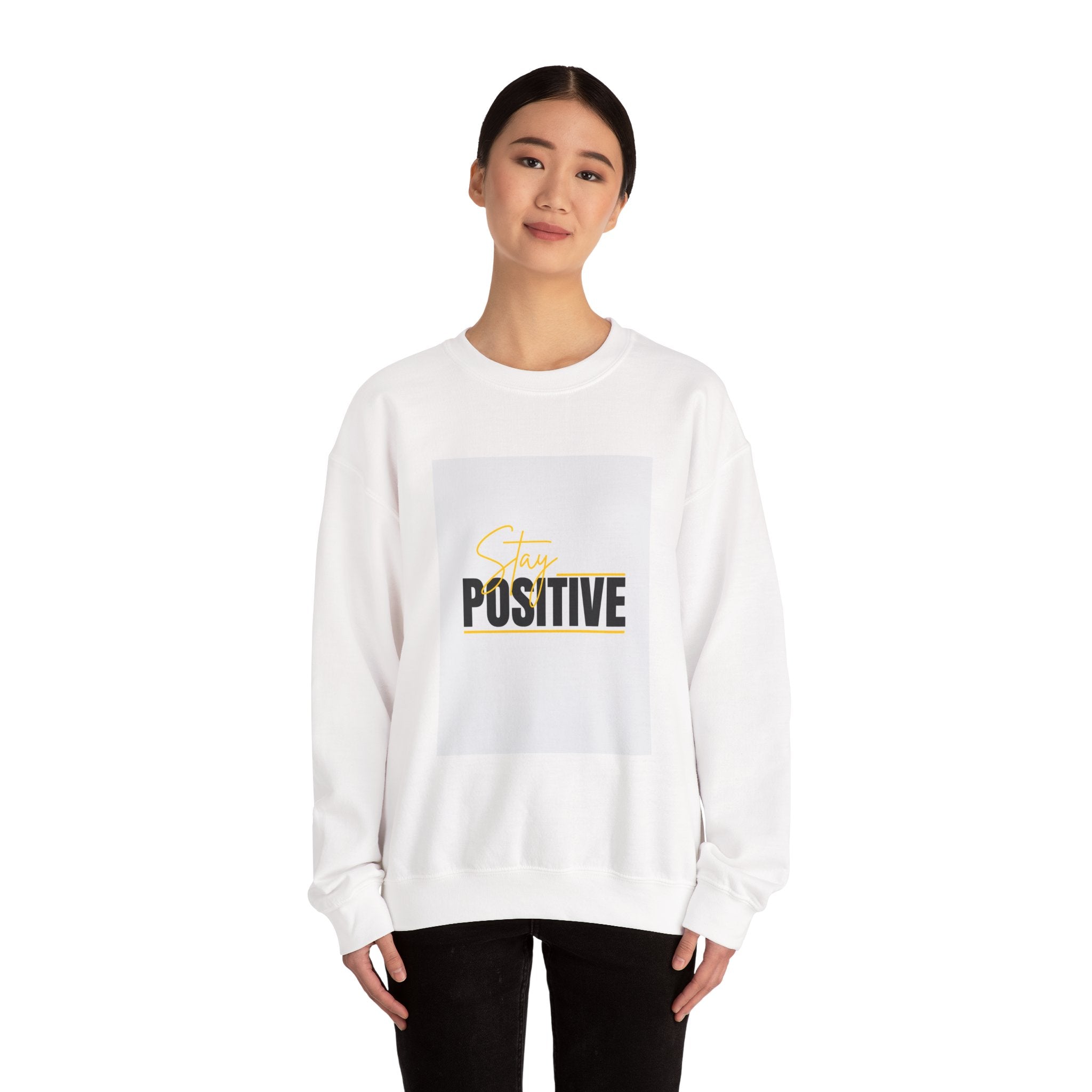 Stay Positive Crewneck Sweatshirt, Motivational Apparel, Comfortable Unisex Fashion, Gift for Friends, Cozy Everyday Wear