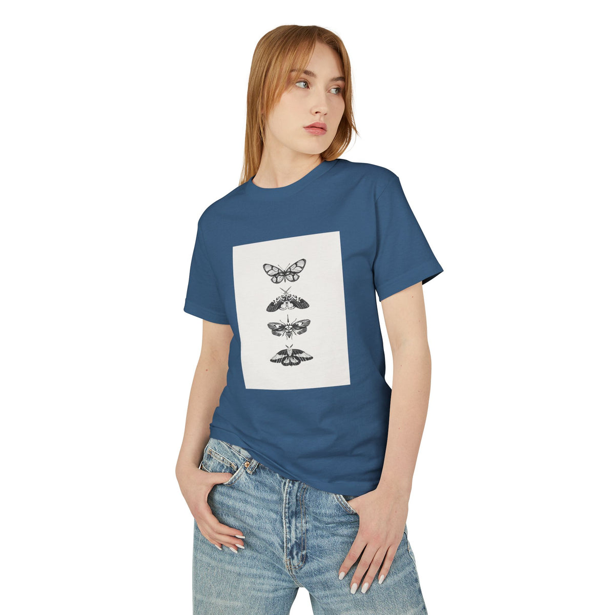 Vintage Butterfly Graphic Tee, Nature Lover Shirt, Unisex Heavyweight Cotton Top, Gift for Bug Enthusiasts, Casual Everyday Wear