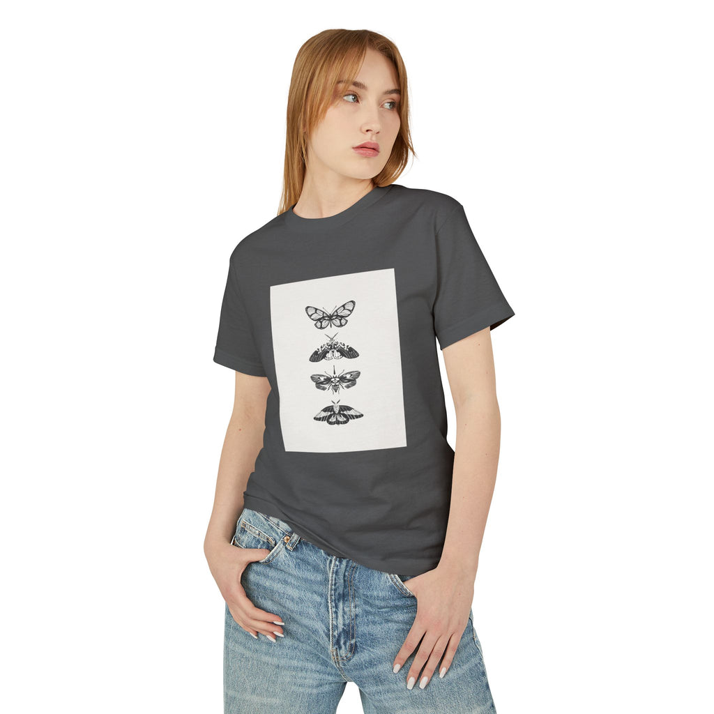 Vintage Butterfly Graphic Tee, Nature Lover Shirt, Unisex Heavyweight Cotton Top, Gift for Bug Enthusiasts, Casual Everyday Wear