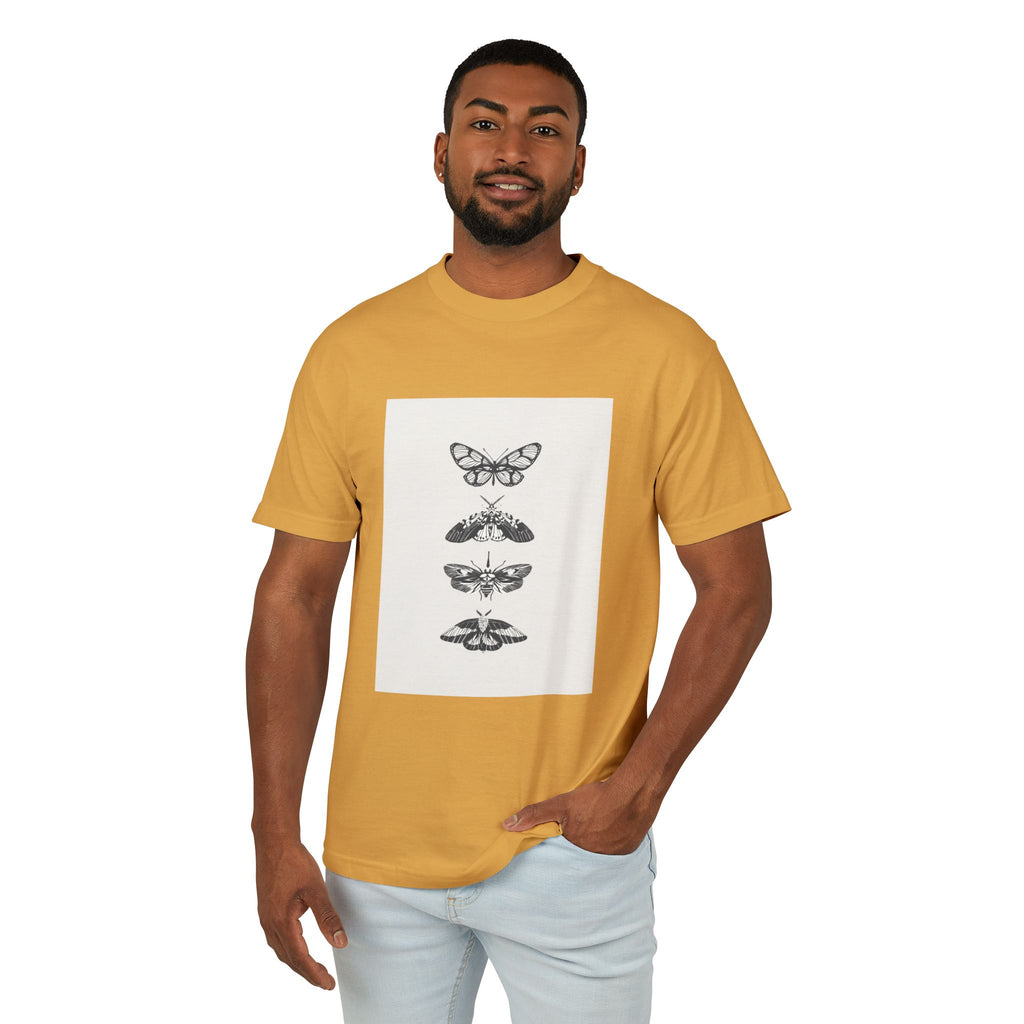 Vintage Butterfly Graphic Tee, Nature Lover Shirt, Unisex Heavyweight Cotton Top, Gift for Bug Enthusiasts, Casual Everyday Wear